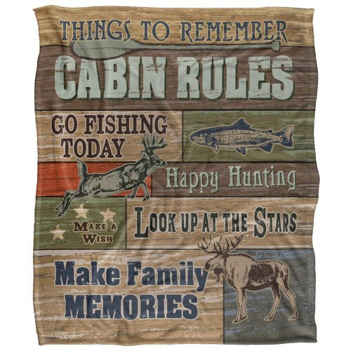 Front - JQ Licensing Silky Cabin Rules Supersoft Blanket
