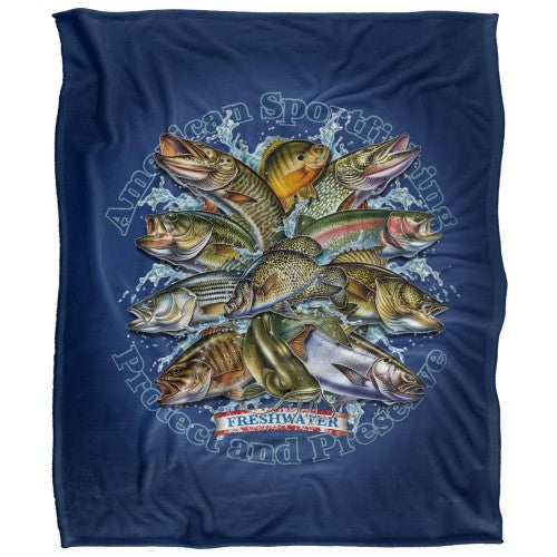 Front - JQ Licensing American Sportfishing Freshwater Silky Supersoft Blanket