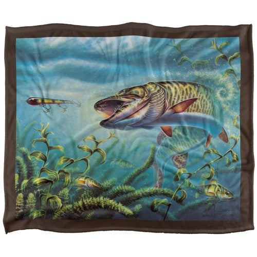 Front - JQ Licensing Provoked Musky Fishing Silky Supersoft Blanket