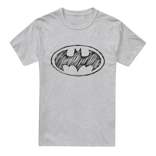 Front - Batman Mens Scribble Logo T-Shirt