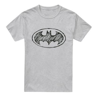 Front - Batman Mens Scribble Logo T-Shirt