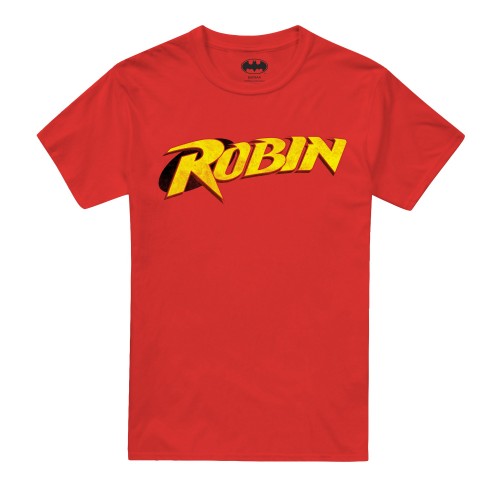 Front - Batman Mens Robin Retro Logo T-Shirt