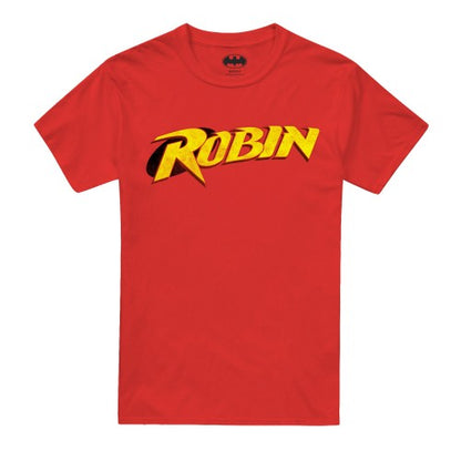 Front - Batman Mens Robin Retro Logo T-Shirt