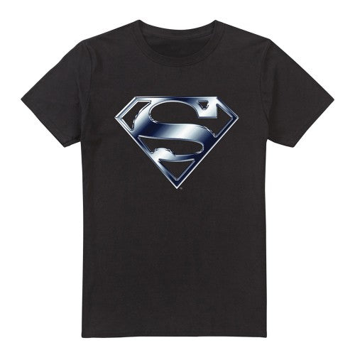 Front - Superman Mens Metallic Logo T-Shirt