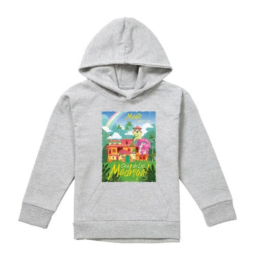 Front - Encanto Childrens/Kids Magic Awaits You...Casa De Los Madrigal Poster Heather Hoodie