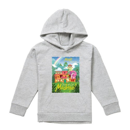 Front - Encanto Childrens/Kids Magic Awaits You...Casa De Los Madrigal Poster Heather Hoodie