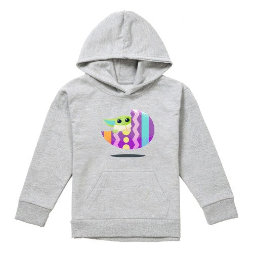 Front - Star Wars: The Mandalorian Childrens/Kids Grogu Easter Egg Heather Hoodie