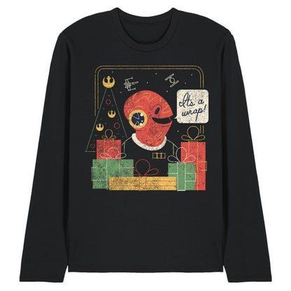 Front - Star Wars Unisex Adult Wrap Trap Admiral Ackbar Long-Sleeved Christmas T-Shirt