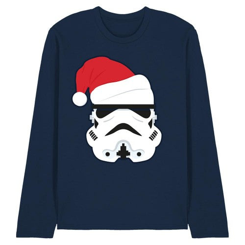 Front - Star Wars Unisex Adult Stormtrooper Santa Hat Long-Sleeved Christmas T-Shirt