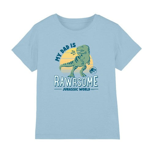 Front - Jurassic World Childrens/Kids My Dad Is Rawrsome T-Rex T-Shirt