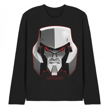 Front - Transformers Unisex Adult Generations Megatron Face Long-Sleeved T-Shirt