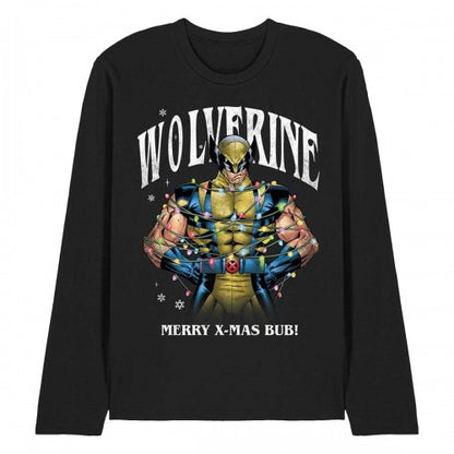 Front - Wolverine Unisex Adult Merry Xmas Bub! Long-Sleeved T-Shirt