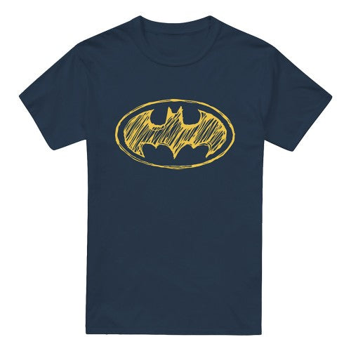 Front - Batman Mens Scribble Logo T-Shirt