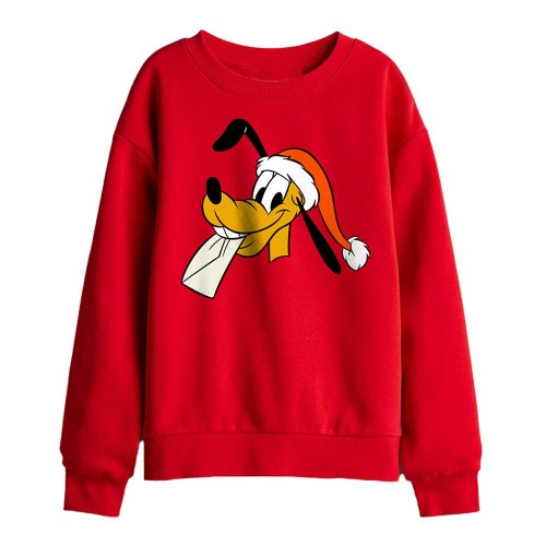 Front - Disney Childrens/Kids Pluto Santa Hat Christmas Sweatshirt