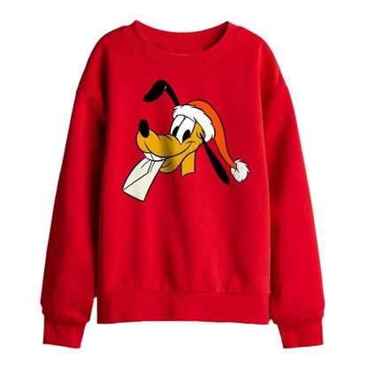 Front - Disney Childrens/Kids Pluto Santa Hat Christmas Sweatshirt