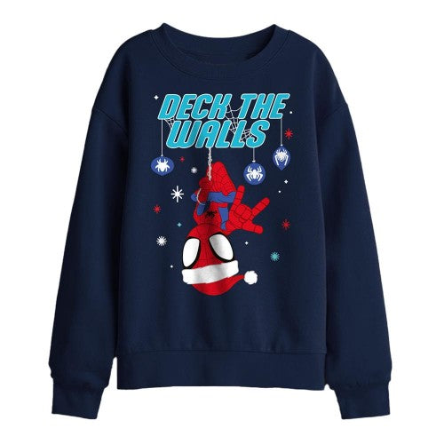 Front - Spider-Man Childrens/Kids Deck The Walls Sweatshirt