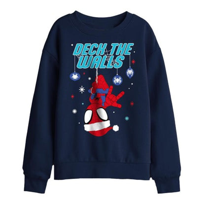 Front - Spider-Man Childrens/Kids Deck The Walls Sweatshirt