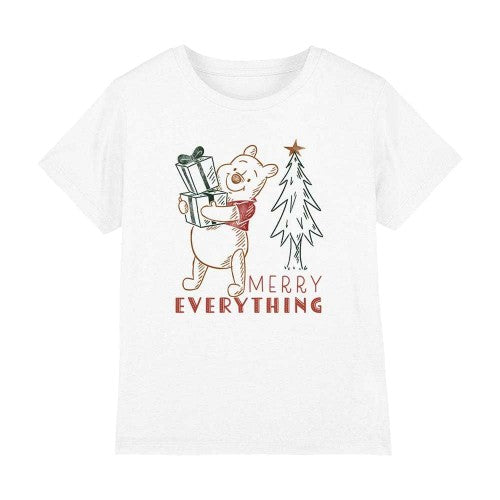 Front - Winnie the Pooh Childrens/Kids Merry Everything Sketch T-Shirt