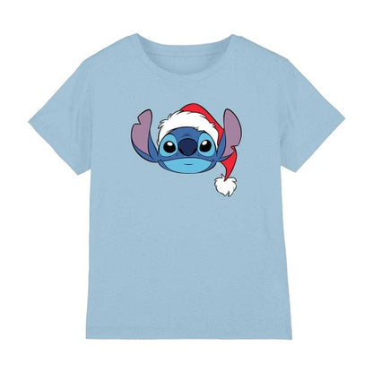 Front - Lilo & Stitch Childrens/Kids Santa Hat Christmas T-Shirt