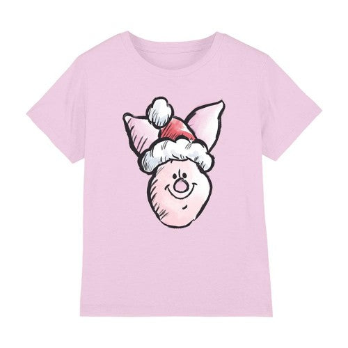 Front - Disney Childrens/Kids Piglet Santa Hat Christmas T-Shirt