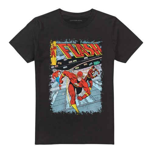 Front - The Flash Unisex Adult Classic Comic Cover T-Shirt