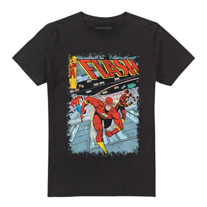 Front - The Flash Unisex Adult Classic Comic Cover T-Shirt