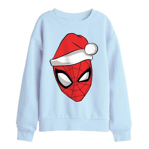 Front - Spider-Man Childrens/Kids Santa Hat Christmas Sweatshirt