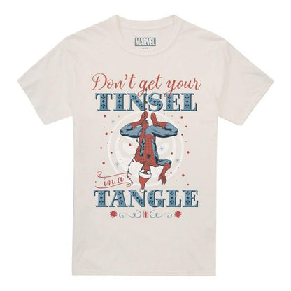 Front - Spider-Man Unisex Adult Don´t Get Your Tinsel In A Tangle Retro Christmas T-Shirt