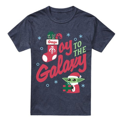 Front - Star Wars: The Mandalorian Unisex Adult Joy To The Galaxy Grogu Polycotton T-Shirt