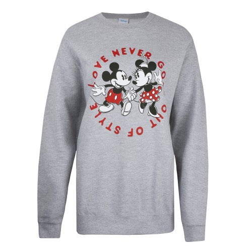 Front - Disney Womens/Ladies Love Never Goes Out Of Style Crew Neck Sweatshirt