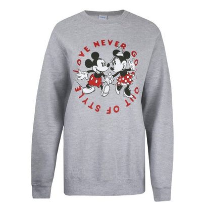 Front - Disney Womens/Ladies Love Never Goes Out Of Style Crew Neck Sweatshirt