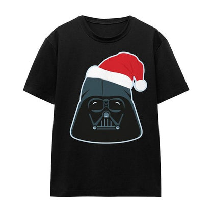 Front - Star Wars Womens/Ladies Darth Vader Santa Hat Christmas T-Shirt