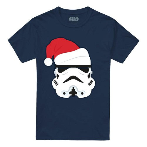 Front - Star Wars Unisex Adult Stormtrooper Santa Hat Christmas T-Shirt