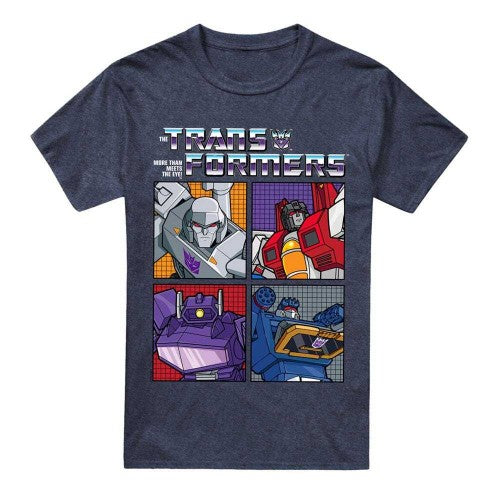 Front - Transformers Unisex Adult Generations Retro Villainous Decepticon Grid T-Shirt