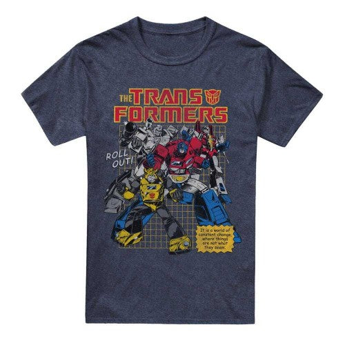 Front - Transformers Unisex Adult World Roll Out T-Shirt