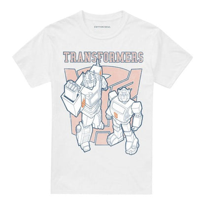 Front - Transformers Unisex Adult Generations Optimus Prime & Bumblebee Collegiate T-Shirt