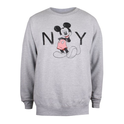 Front - Disney Womens/Ladies New York Mickey Mouse Crew Neck Sweatshirt