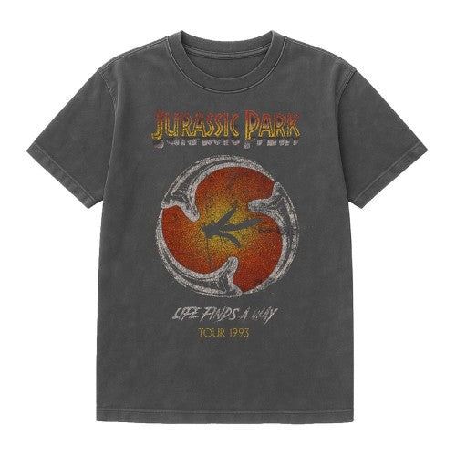 Front - Jurassic Park Unisex Adult Life Finds A Way Vintage Wash T-Shirt