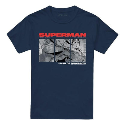 Front - Superman Man Of Steel Unisex Adult Comic T-Shirt