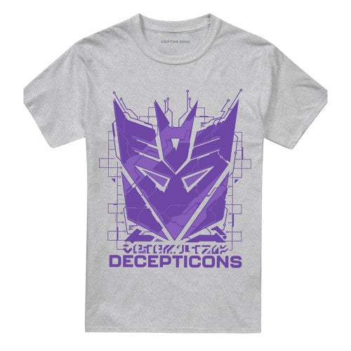 Front - Transformers Unisex Adult Generations Tech Icon Decepticons Logo Heather T-Shirt