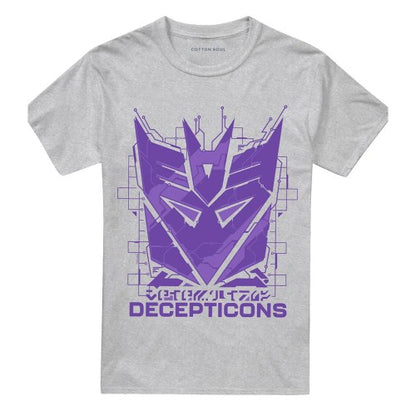 Front - Transformers Unisex Adult Generations Tech Icon Decepticons Logo Heather T-Shirt