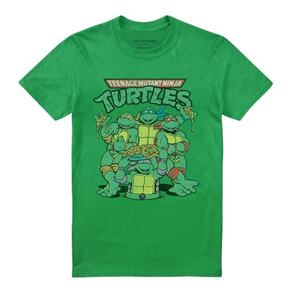 Front - Teenage Mutant Ninja Turtles Mens Group Shot Logo T-Shirt