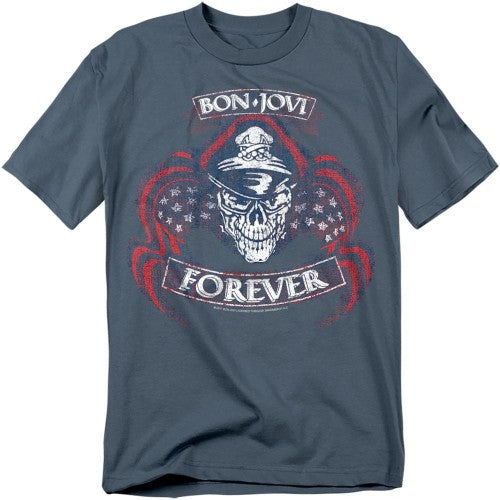 Front - Bon Jovi Unisex Adult Forever Skull T-Shirt