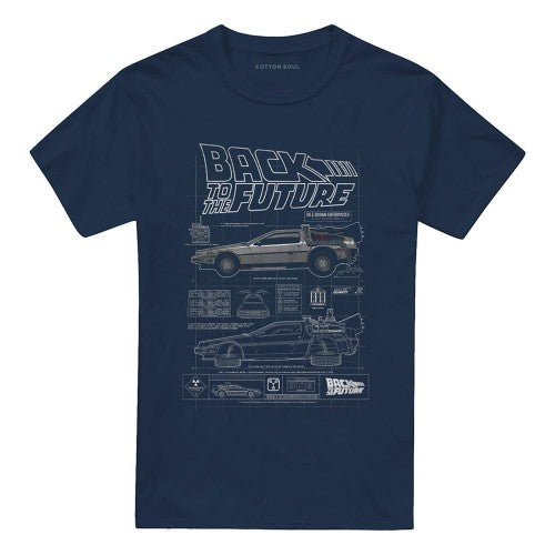 Front - Back To The Future Unisex Adult Schematic T-Shirt