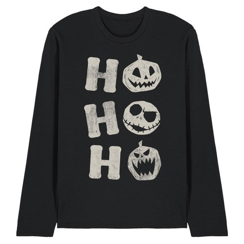 Front - The Nightmare Before Christmas Unisex Adult Ho Ho Ho Jack Skellington Long-Sleeved T-Shirt
