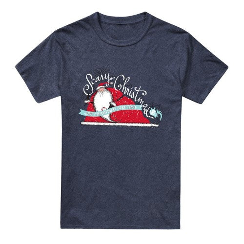 Front - The Nightmare Before Christmas Unisex Adult Scary Heather Christmas T-Shirt