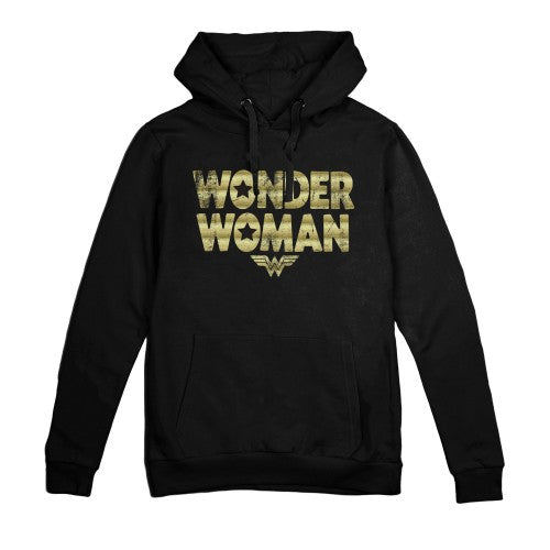 Front - Wonder Woman Womens/Ladies Metallic Logo Hoodie