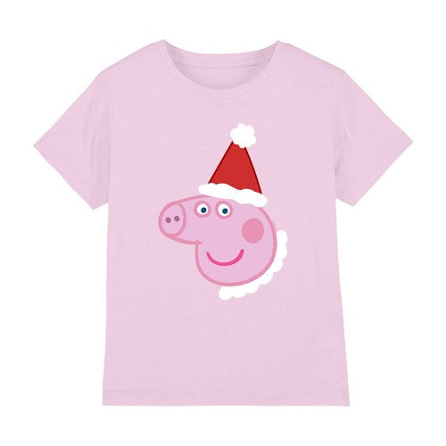 Front - Peppa Pig Childrens/Kids Santa Hat T-Shirt