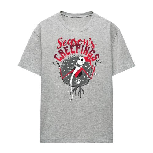 Front - The Nightmare Before Christmas Womens/Ladies Holiday Chills Heather T-Shirt