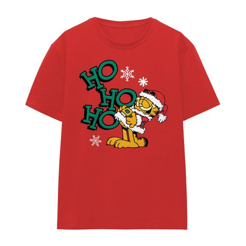 Front - Garfield Womens/Ladies Ho Ho Ho Christmas T-Shirt